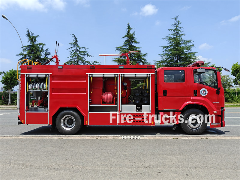 Side view of ISUZU GIGA fire truck