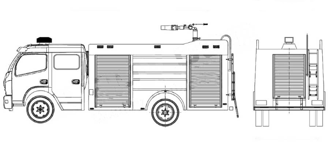 isuzu 100P 3000L water fire truck