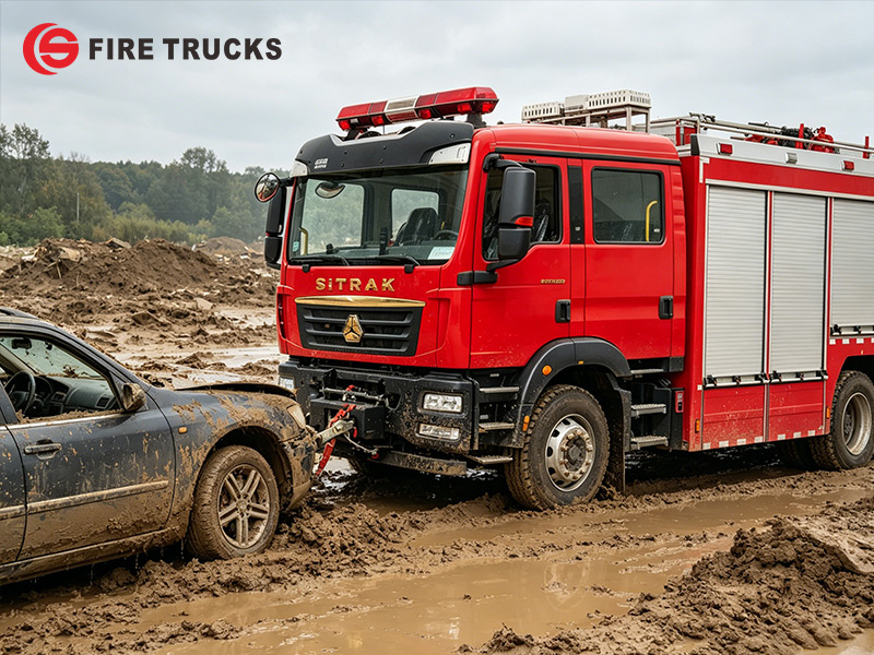 Liberia HOWO SITRAK 4x2 emergency foam water rescue fire engine