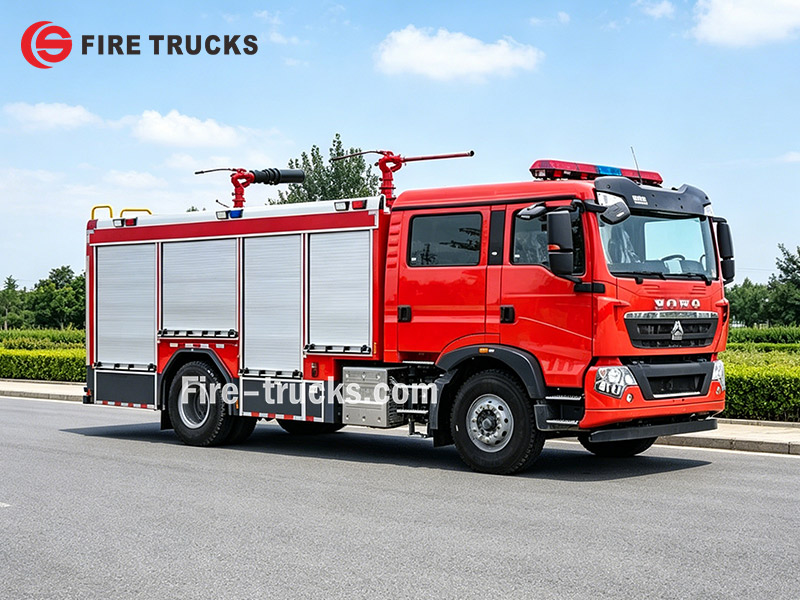 HOWO TX 4x2 fire truck for petrochemical plant fire Liberia