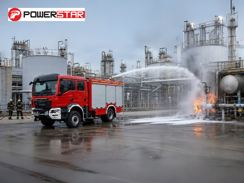 MAN TGM 4000L Water Foam Fire Truck for Petrochemical Plant Fire Togo