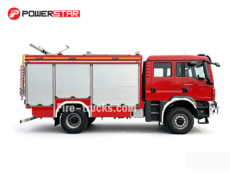 MAN Rescue Fire Pumper Truck 4x4 4400L Water Foam 290HP Euro 5 with Electric Winch for Togo Vehicle Accident Extrication