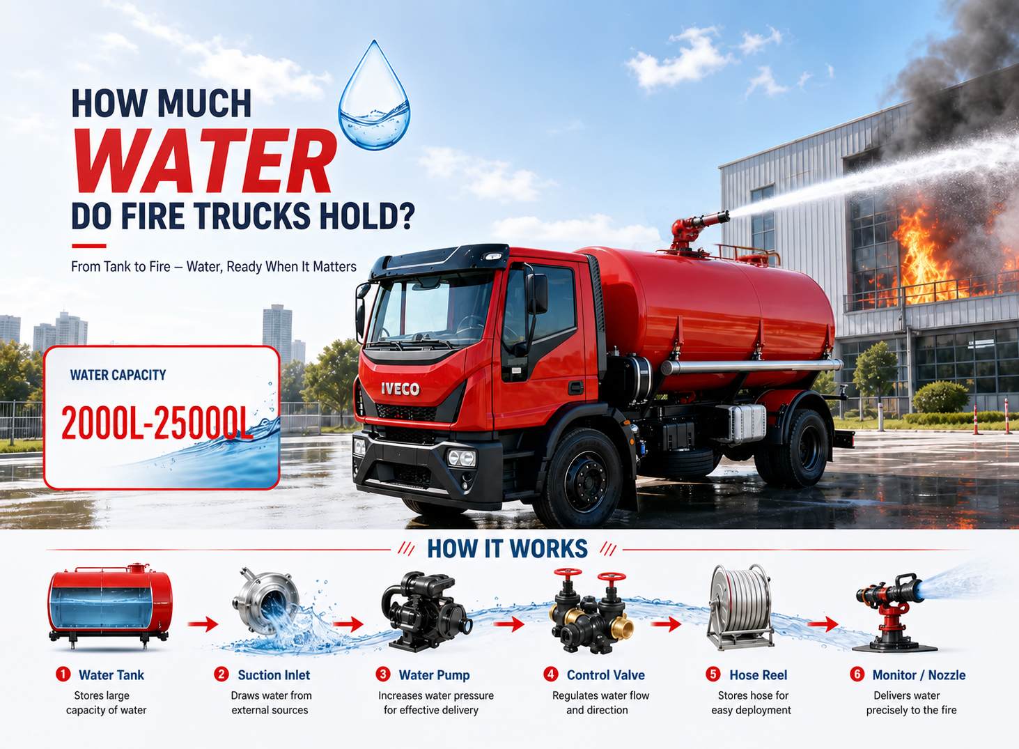 Wassertankkapazität von Feuerwehrfahrzeugen: Wie viel Wasser fassen Feuerwehrfahrzeuge?