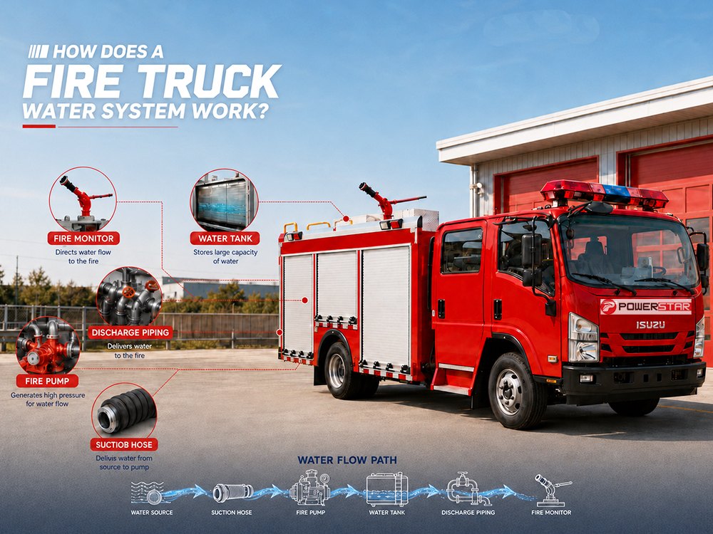 Wie funktioniert ein Wassersystem eines Feuerwehrautos