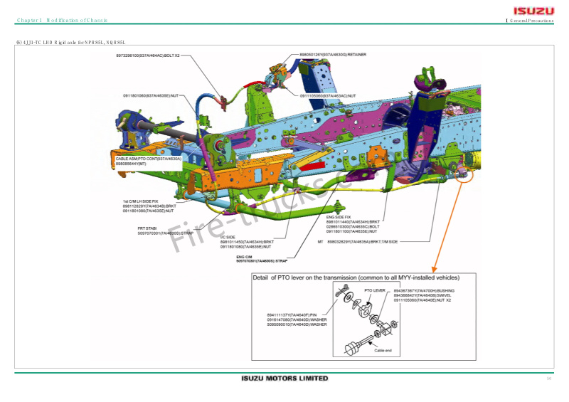 Isuzu chassis Fire Trucks body builders user manual 